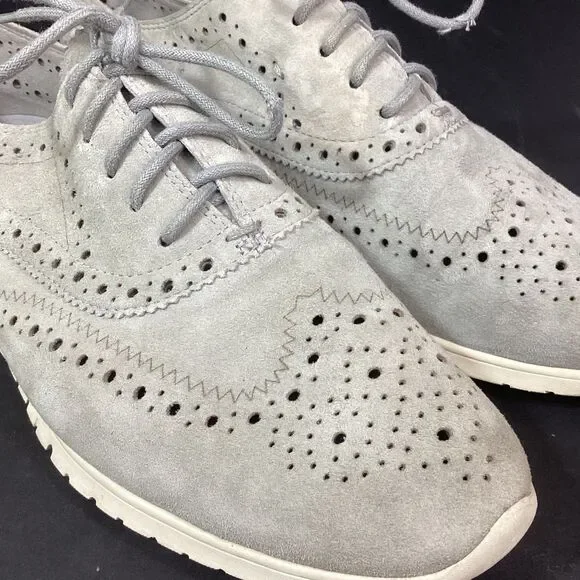 Cole Haan Grand Os -Women's Sz 8.5(B) -Gray Suede -Oxford Dress Shoes D44059 - Picture 5 of 11